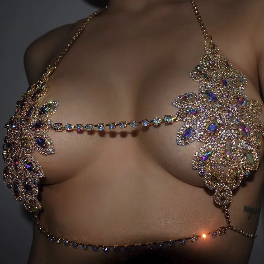 Rhinestone Body Chain Harness Bikini