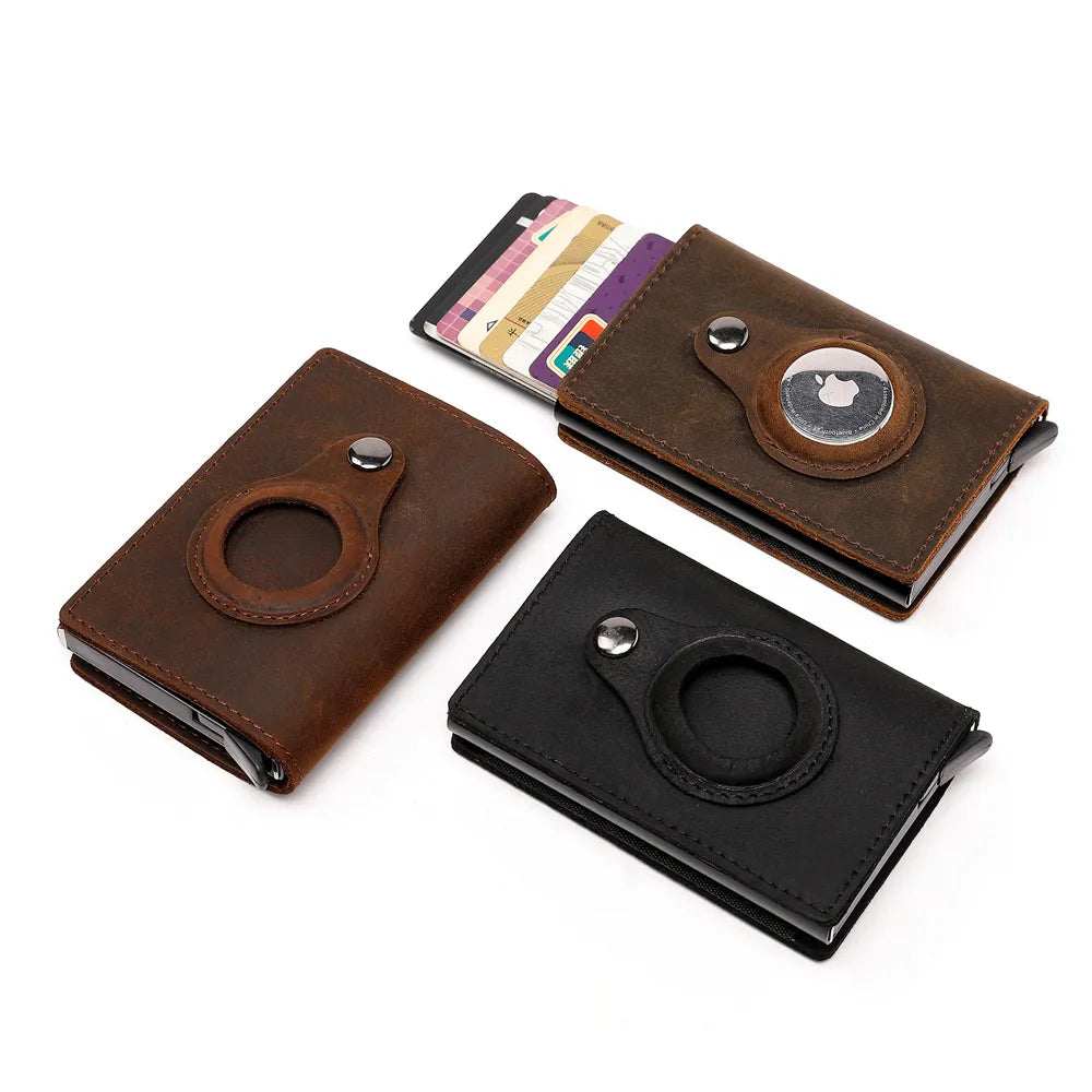 Genuine Leather Wallets For Apple Airtag/ Multi Card Holder