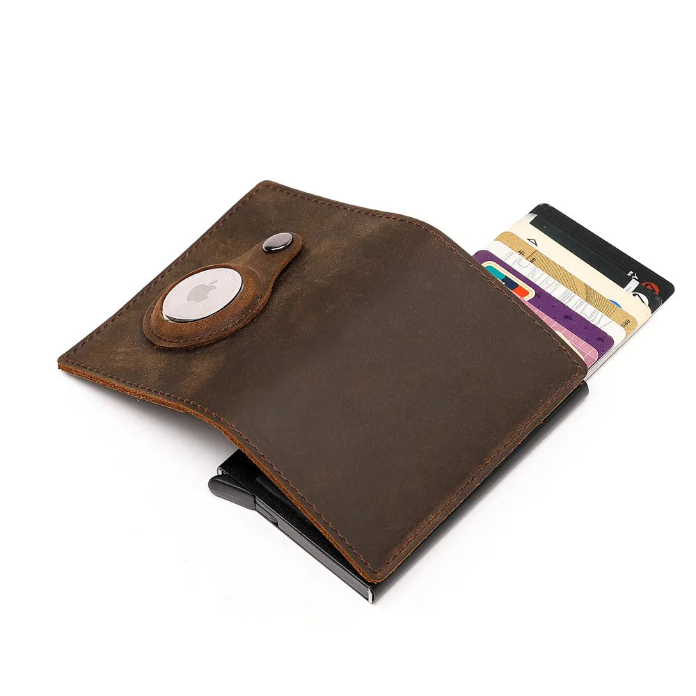 Genuine Leather Wallets For Apple Airtag/ Multi Card Holder